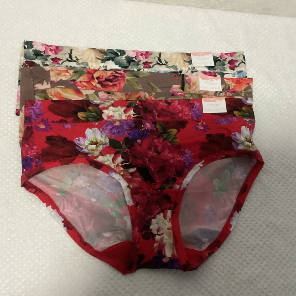 Cacique Comfort Bliss Hipster Panties 14/16 Womens Floral 3 Pack NWT RN 118641